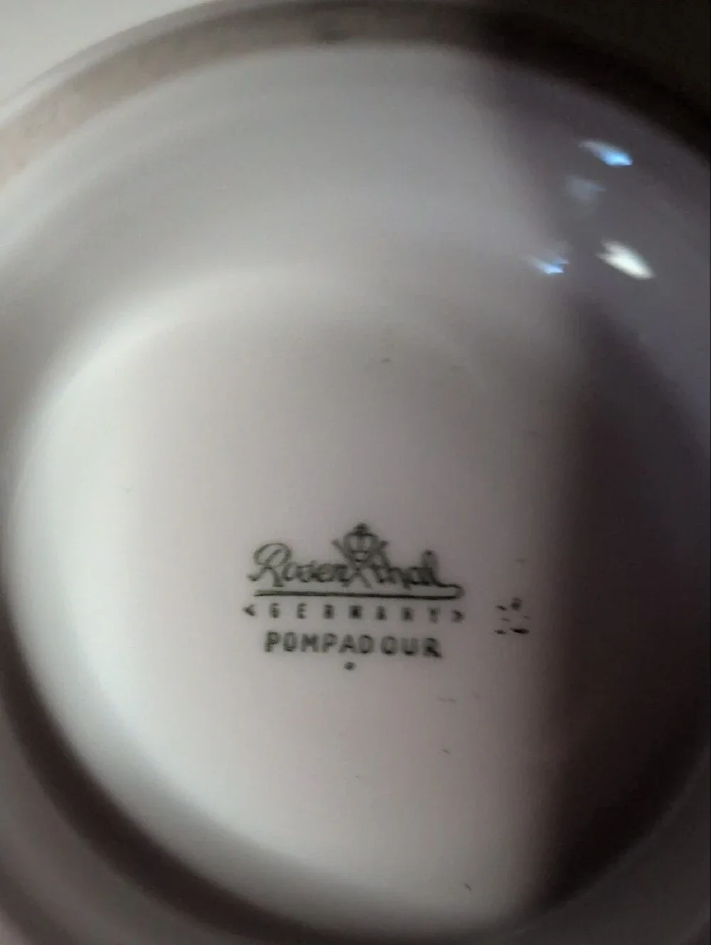 Rosen Thal Germany Hand-Painted Floral Decorative Bowl in Teal with Gold Trim
